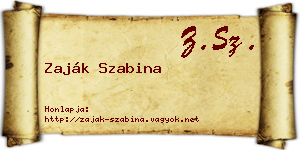 Zaják Szabina névjegykártya